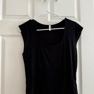 Scoop Neck Modal Cotton Black Top